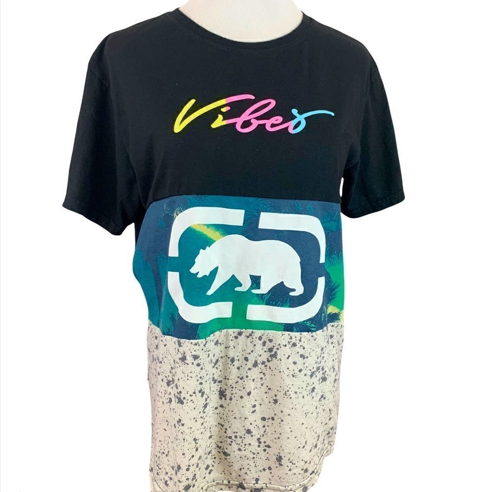 Vibes bear splatter paint print graphic T